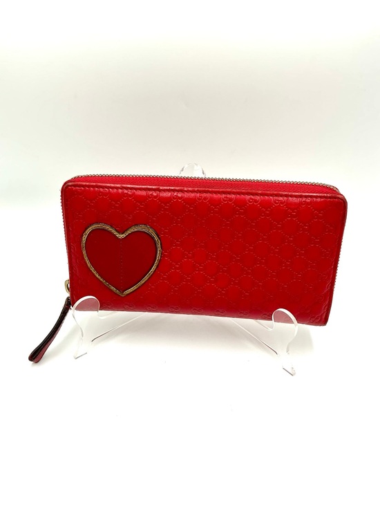 Gucci Handbags - Gucci Red Heart Zip-Around Wallet # 1173